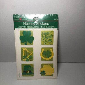NEW Holiday Stickers Vintage St. Patrick's Day Forget Me Not 4 Sheets Shamrock